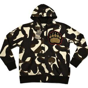 Stall & Dean Mens Brown University Bears Camo Varsity Hooded Jacket New XL, 2XL